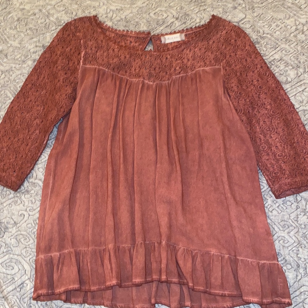 ALTAR’D STATE Dusty Rose Quarter Length Sleeve Top
